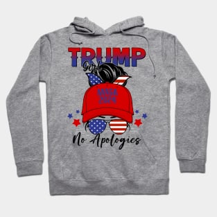 Trump Girl No Apologies Patriotic American Hoodie